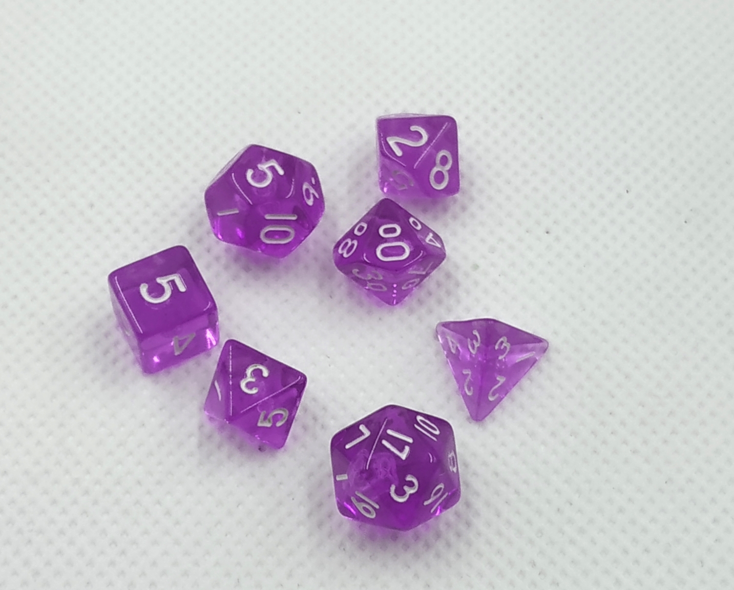mini10mmTransparent purple dice