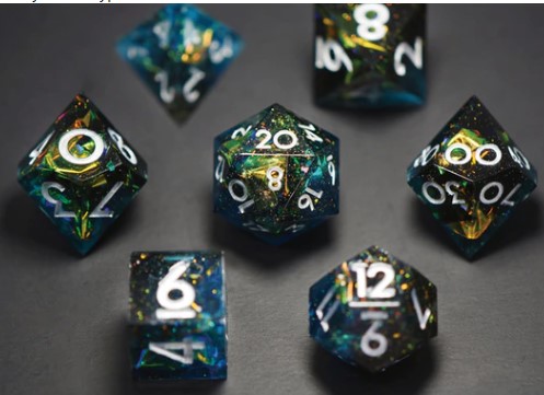 Transparent blue flash dice